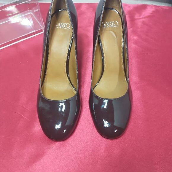 Franco Sarto Aziza Women's SZ 10.5M Slip On Patent Pumps Dressy Round Toe - Picture 5 of 11